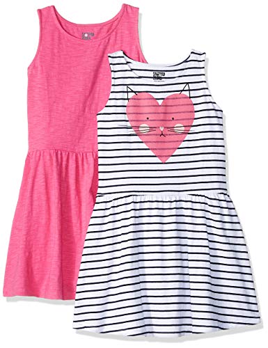 Amazon Brand - Spotted Zebra Girls' 2-Pack Knit Sleeveless Fit and Flare Dresses