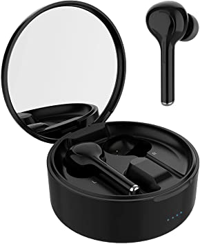 Wireless Earbuds Bluetooth Wireless Ear Buds TWS Headphones in-Ear Earphones with Microphone Truly Wireless Earbuds with Charging Case HiFi Stereo Sound IPX7 (Black)