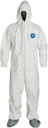 DuPont Tyvek 400 TY122S Disposable Protective Coverall Hood, Boots