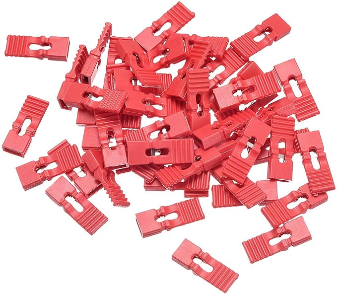 uxcell 50pcs 2.54mm Pin Header Jumper Cap Lengthened Short Circuit Connection Cap Mini Micro Jumper Bridge Plug Red