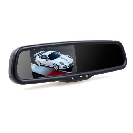 AUTO-VOX 43quot Built in Bluetooth Dual Video Inputs Auto Adjust Brightness Car Rearview Factory Upgrade Mirror Monitor Support Backup Camera Compatible