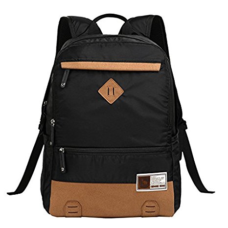 Oiwas Laptop Backpack Lightweight Water-resistant School Backpack Bookbag unisex Bag Pack Black
