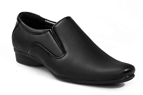 Levanse Black Synthetic Leather Formal Slip on Office, College Shoes for Men & Boys.