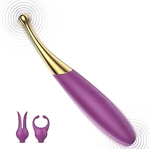 Vibratoren für Sie klitorisstimulation,Hochfrequenz Silikon Nippel G-Punkt Vibrator,Dildos Analvibratoren Sexspielzeug Vibration für Frauen Paar,2 Vibratorköpfe ersetzbar mit 25 Vibrationmodi Lila