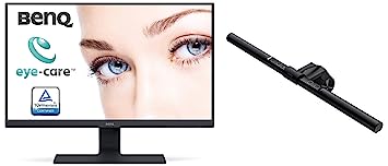 BenQ GW2780, 27 inch (68.58 cm), 1920 x 1080 Pixels, LED Backlit Computer Monitor, Full HD, IPS, HDMI, Display, Audio in Ports | Screenbar e-Reading LED Light Lamp with Auto-Dimming (Black)
