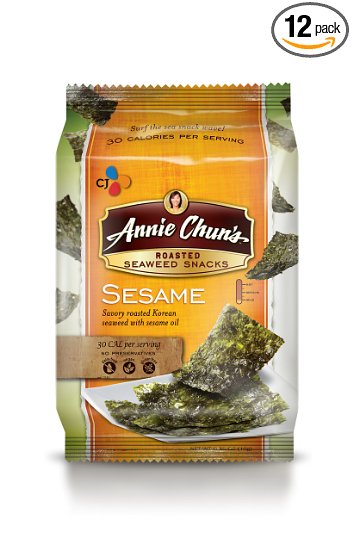 Annie Chun's Roasted Seaweed Snacks, Sesame, 0.35 Ounce (Pack of 12)