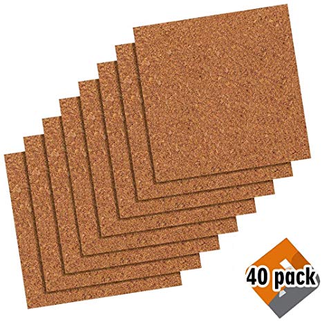 Quartet Cork Tiles, Cork Board, 12" x 12", Corkboard, Wall Bulletin Boards, Natural - Pack of 40