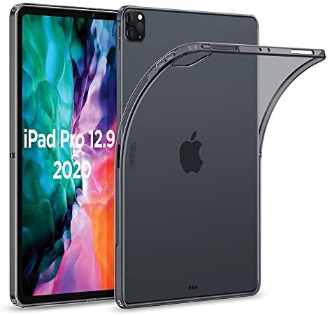 ESR for iPad Pro 12.9" 2020 & 2018 Case, Rebound Soft Shell Case Clear TPU Back Cover, Supports Apple Pencil Wireless Slim-Fit Shell Case, for iPad Pro 12.9", Translucent Black