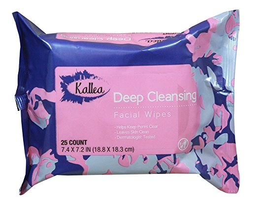 Kallea Deep Cleansing Facial Wipes, 25 Count (Pack of 6)