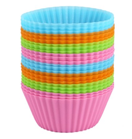 Bakerpan Silicone Standard Size Cupcake Holders, Cupcake Liners, Baking Cups, 24 Pack