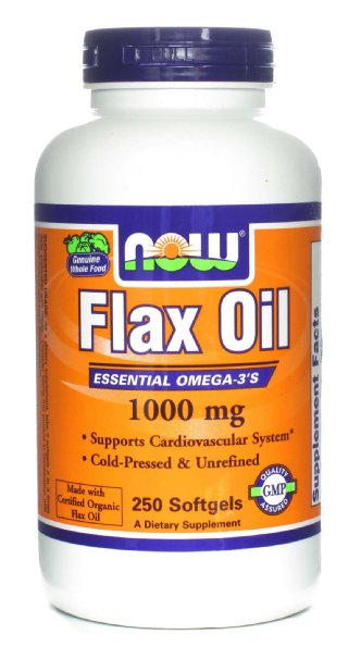 Flax Oil 1000mg (Organic) - Now Foods - 250 - Softgel