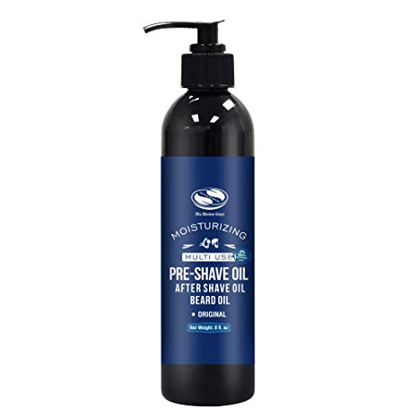 8 fl. Oz Fragrance Free Pre Shave Oil - Works Excellent as Pre Shave Oil, After Shave Oil, Beard Oil. Made with Premium Carrier Oils & Scented with Essential Oils