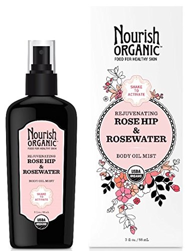 Nourish Organic Rejuvenating Body Oil Mist, Rose Hip & Rosewater, 3 Ounce