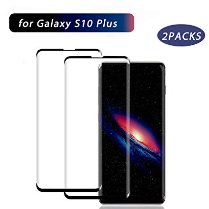 Galaxy S10 Plus Screen Protector, [2 Pack] [ScratchProof] [No Bubbles] [9H Hardness] [Case Friendly] Tempered Glass Screen Protector Compatible with Galaxy S10 Plus
