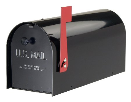 Gibraltar TB1B0000 Standard Size Heavy Gauge Steel Mailbox, Black
