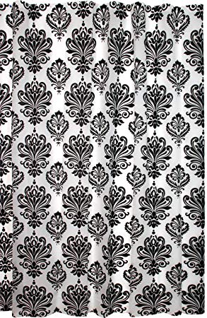 Kiera Grace Printed PEVA (Plastic) Shower Curtain, 70 by 72-Inch, Damask