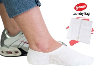 Womens Low Cut Socks 4 Pack   Bonus Laundry Bag - Low Rise Anti Slip Gel Insert