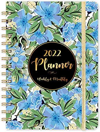 2022 Planner - 2022 Planner Weekly and Monthly, Jan 2022 - Dec 2022, 8.5" x 6.4", Flexible Hardcover, Strong Twin - Wire Binding, Inner Pocket, Perfect Organizer