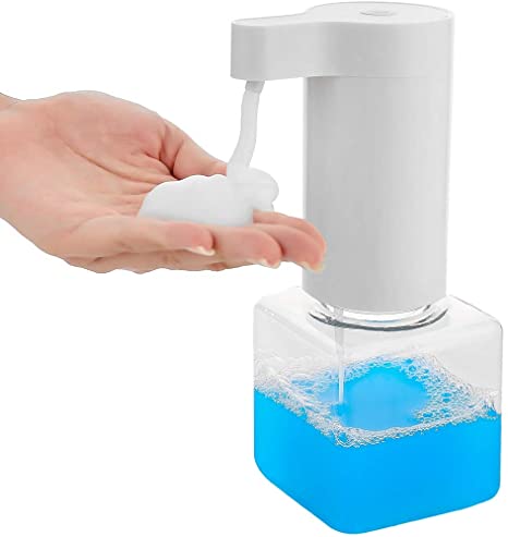 Wincspace Automatic Soap Dispenser 8.8oz Touch-Free Waterproof Soap Pump USB Charging Hands Free for Bathroom Kitche (White)
