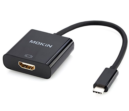 MOKiN USB 3.1 USB-C(Type-C) To HDMI Adapter Cable, HDMI Output Max 4K UHD And Compatible With Thunderbolt Port 3 For Type-C Output Device – Black