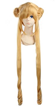 Enilecor Long Lolita Custom Wigs with Double Ponytail Blonde