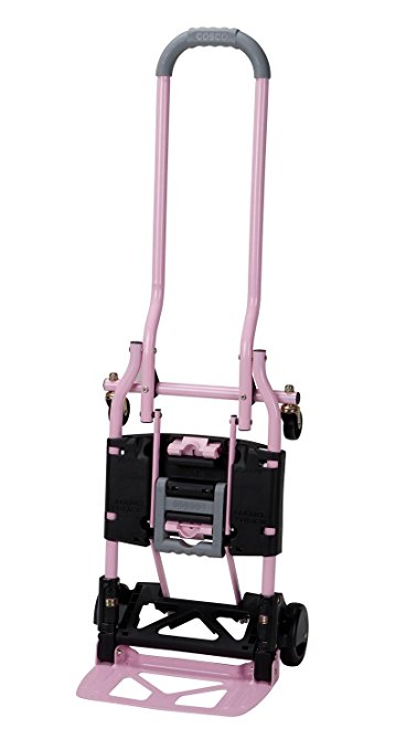 Cosco Shifter Multi-Position Folding Hand Truck and Cart, Pink