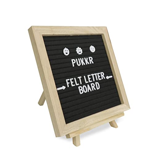 Felt Letter Board Message Sign | Creative Halloween Notice Board Inspiration | 322 Letters Included | Free Standing or Wall Mounted | Pukkr (10x10In)