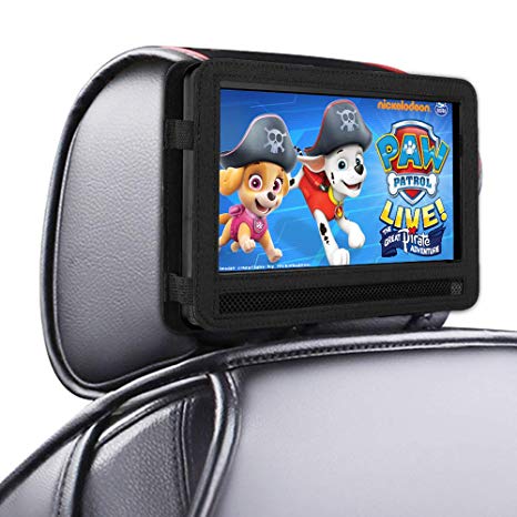 DR. J Car Headrest Mount Holder Strap for Swivel and Flip Style Portable DVD Player - 9.5 Inch to 10.5 Inch Screen