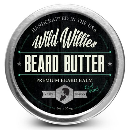 Beard Balm Conditioner For Men -Wild Willies Beard Butter-Amazing Beard Balm with 13 Natural Locally Sourced Ingredients to Condition and Treat Your Beard or Mustache At the Same Time Cool Mint 2oz