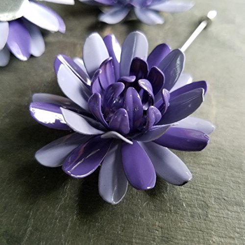 Purple Lapel Pin Enamel Painted Metal Flower