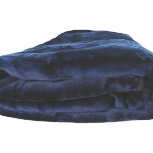 Fancy Collection New Solid Mink Super Soft Blanket (Queen, Navy)