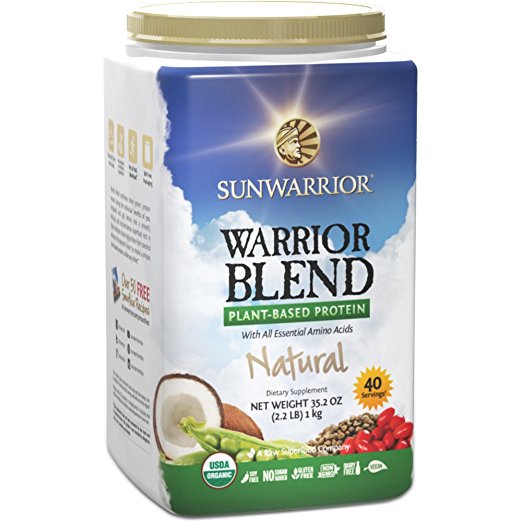 Sunwarrior - Warrior Blend, Raw, Plant-Based Protein, Natural, 40 Servings (2.2 lbs)