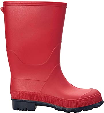 Mountain Warehouse Plain Kids Wellies - Durable Sole Childrens Wellington Boots, PVC Outer Rain Shoes, Soft Jersey Lined - for School, Walking, Outdoors