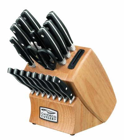Chicago Cutlery Insignia2 18-Piece Knife Block Set with In-Block Knife Sharpener
