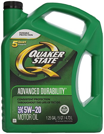 Quaker State 550038290 Advanced Durability 5W-20 Motor Oil (SN/GF-5) 5qt jug