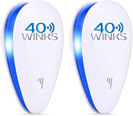 40 Winks Ultrasonic Pest Repeller Mouse & Rat Control - Insect & Rodent Repellent For Mosquitos, Flies, Wasps, Ants, Spiders, Bed Bugs, Fleas, Roaches, Rats, Mice (2 Pack, UK plug)