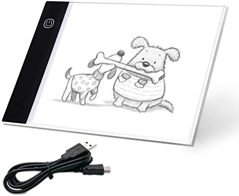 Wsdart Mini LED Light Pad for Animation - USB Powered Light Box Dimmable Brightness Light Board, Apply to Flip Book Kit Cartoon Flipbook Creation