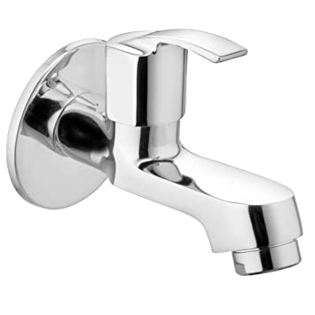 ALTON QBA9005 Brass Bib Cock Short Body with Wall Flange, Chrome Finish