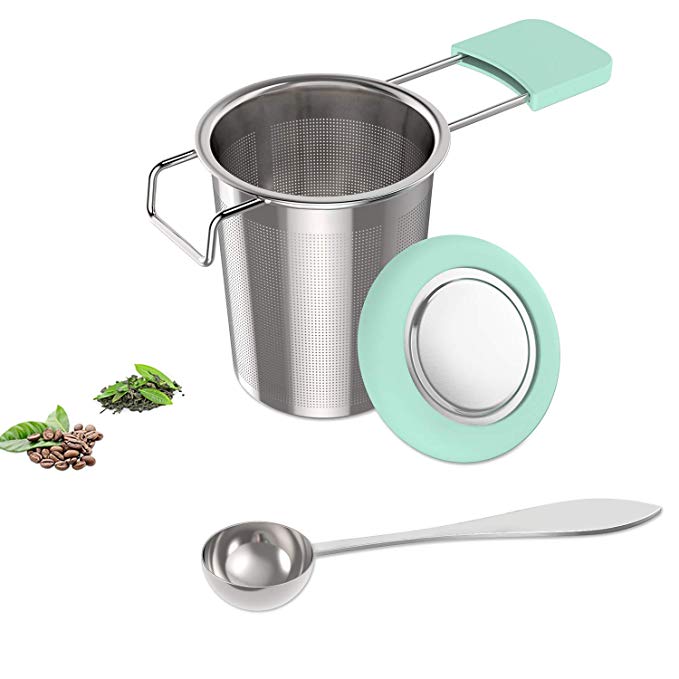 Senbowe Stainless Steel Tea Ball Infuser & Cooking Infuser, Extra Fine Mesh Tea Infuser Threaded Connection 304 Stainless Steel with Handles to Brew Loose Leaf Tea, Spices & Seasonings