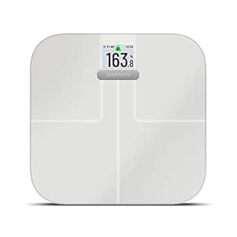 Garmin Index S2, Smart Scale with Wireless Connectivity, Measure Body Fat, Muscle, Bone Mass, Body Water% and More, White (010-02294-03) (Renewed)