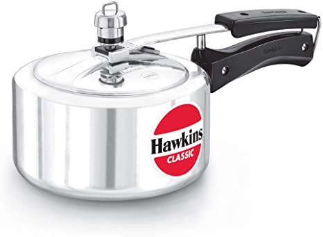 Hawkins Classic 2 Litre Pressure Cooker, Best Cooker, Small Cooker, Silver (CL20)