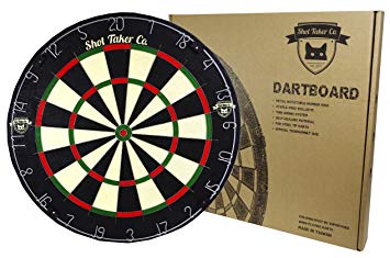 Professional Dartboard | for Steel Tip Darts | Staple-Free Bullseye | Thin Spider Blade Wire System | Natural Fibers Material for Self- Healing Ability | Movable Number Ring | Tournament Size 18"x1.5"