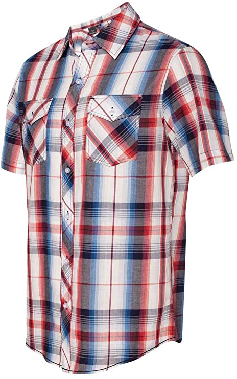 Burnside Mens Plaid Short Sleeve Shirt (9202)