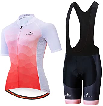 Uriah Women's Cycling Jersey Bib Shorts Black Sets Short Sleeve Reflective