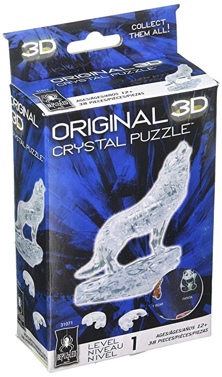 University Games Crystal Wolf 3D Puzzle, Clear
