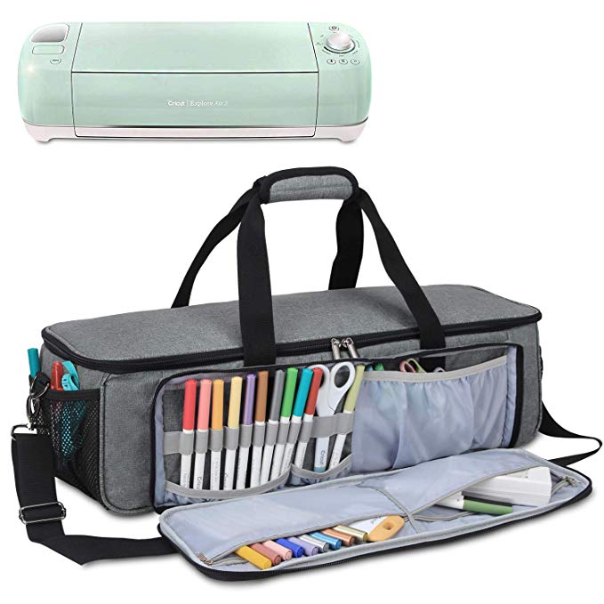 Yarwo Carrying Bag for Cricut Explore Air (Air 2), Cricut Maker Silhouette Cameo 3, Tote Bag Heavy Duty Nylon Travel Bag Compatible with Cricut Accessories Supplies, Bag Only, Grey