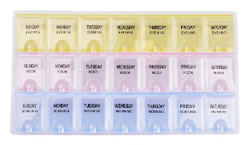 ChezMax Weekly Pill Organizer Three-time-a-Day Pill Organizer Pill Dispensers Pill Kit English