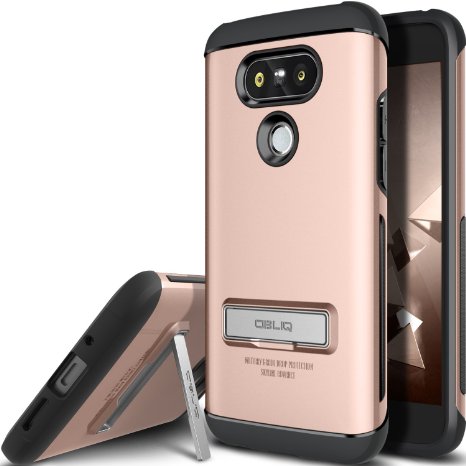LG G5 Case, OBLIQ [Skyline Advance][Rose Gold] with Metal Kickstand Thin Dual Layered Metallic Heavy Duty Hard Protection Hybrid High Quality Case for LG G5 (2016)