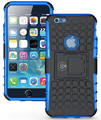 iPhone 6S Case, iPhone 6 Case by Cable and Case - [HEAVY DUTY] Tough Dual Layer 2 in 1 Rugged Rubber Hybrid Hard/Soft Impact Protective Cover [With Kickstand] Shipped from the U.S.A. - Blue