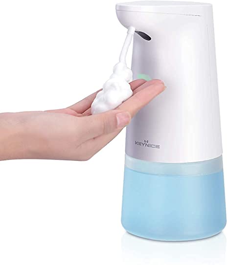 KEYNICE Foaming Soap Dispenser, Automatic Soap Dispenser Touchless, 430ml Battery Operated Electric Hand Soap Dispenser with Infrared Motion Sensor, Countertop Soap Dispensers for Kitchen Bathroom